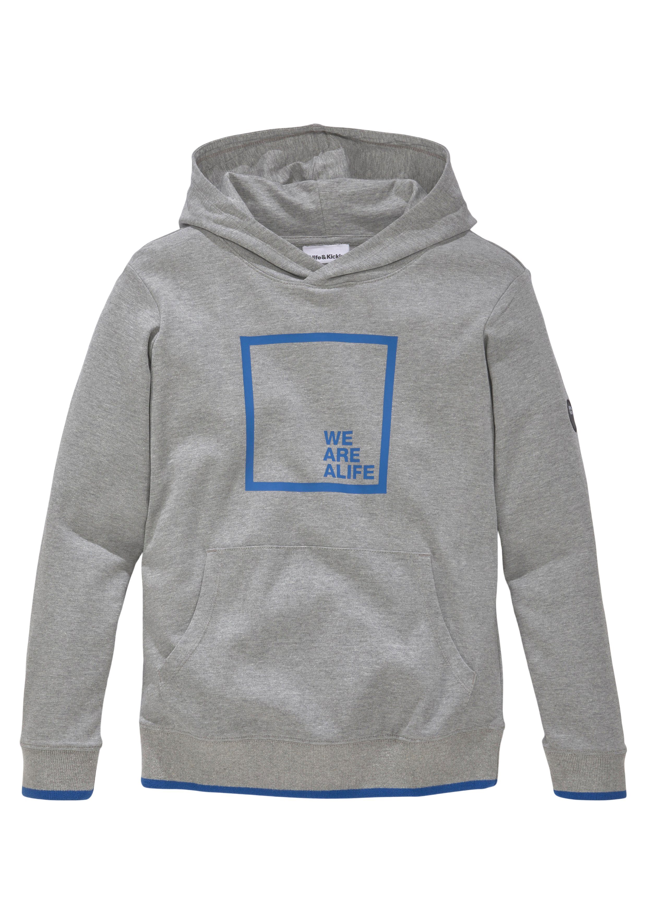 Alife & Kickin aus Kapuzenshirt Qualität in Interlock-Material melierter