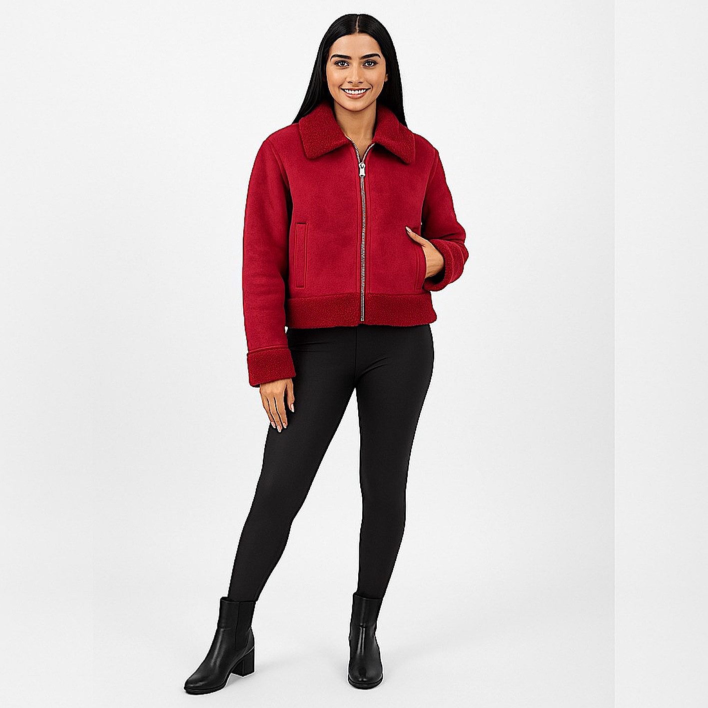 Worldclassca Lederimitatjacke Worldclassca Kunstwildleder Teddy Jacke günstig online kaufen