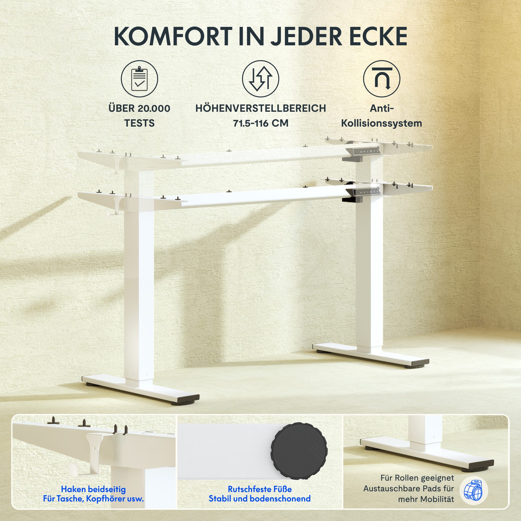 FLEXISPOT Schreibtisch Elektrisch höhenverstellbares Tischgestell, Schwarz/ günstig online kaufen