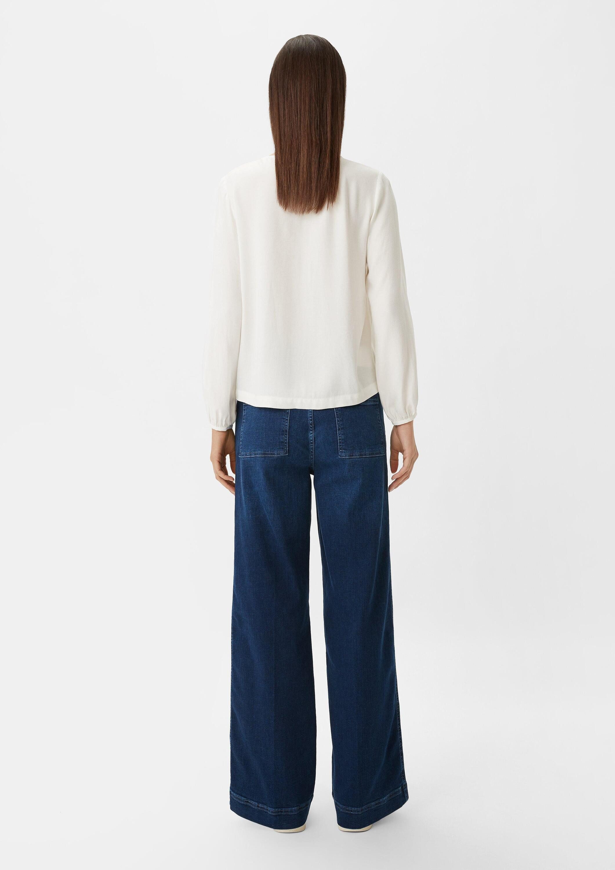 comma Langarmbluse Bluse Langarmbluse aus Viskose