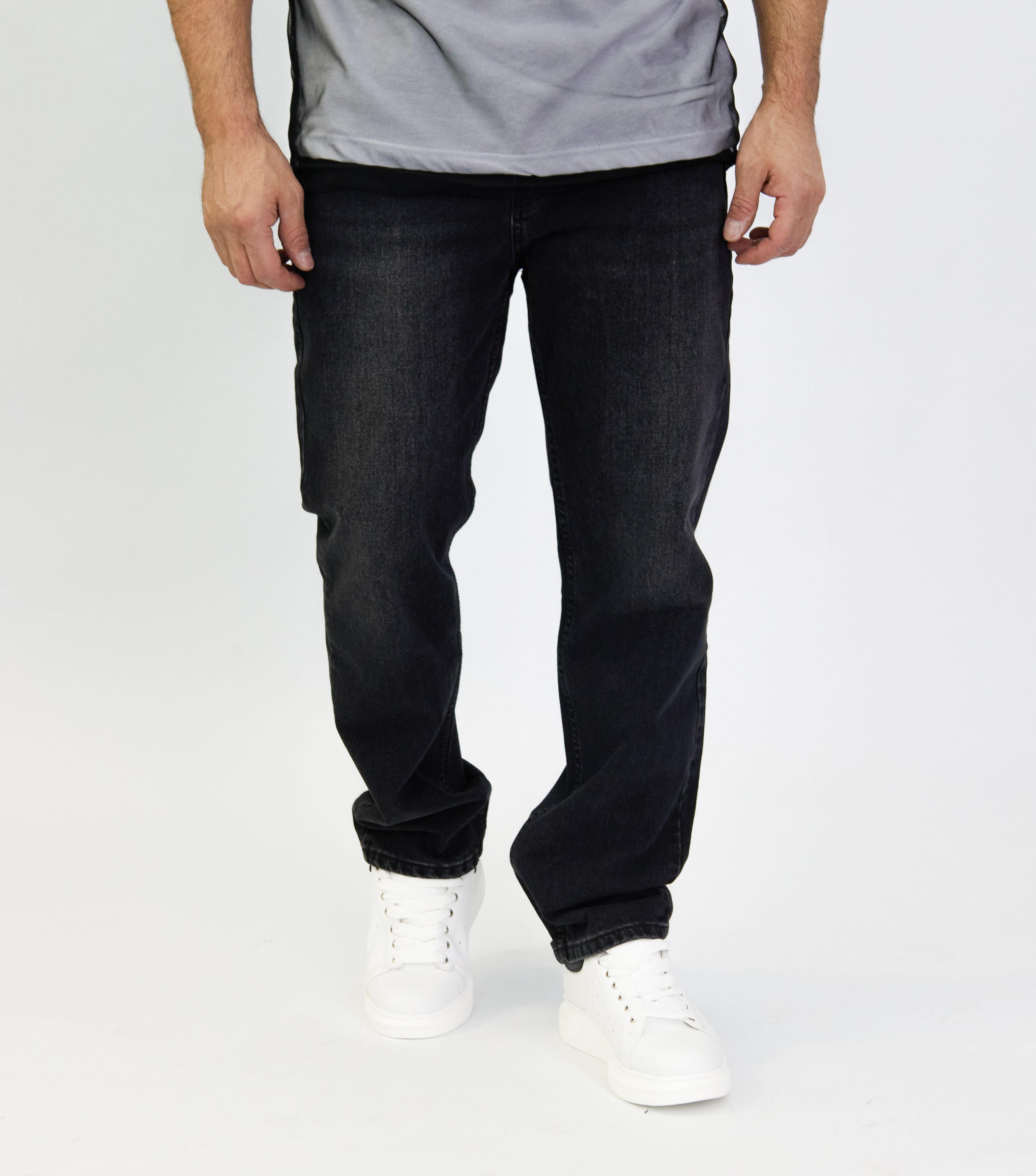 Denim Distriqt Loose-fit-Jeans Lässige Baggy Herren Jeans Hip Hop Jeans Schwarz W33/L34