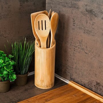 relaxdays Kochbesteck-Set »Küchenhelfer Set 7tlg. Bambus«