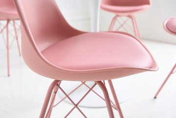 riess-ambiente Polsterstuhl SCANDINAVIA MEISTERSTÜCK rosa (Einzelartikel, 1 St), Esszimmer · Kunstleder · Metall · Retro