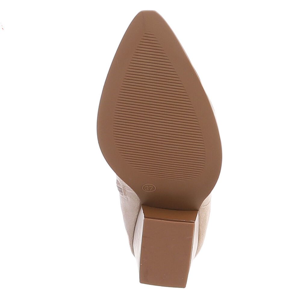 Ital-Design Stylische Stiefeletten mit filigranem Design und Komfort Westernstiefel (91409530) Blockabsatz Stiefel in Beige