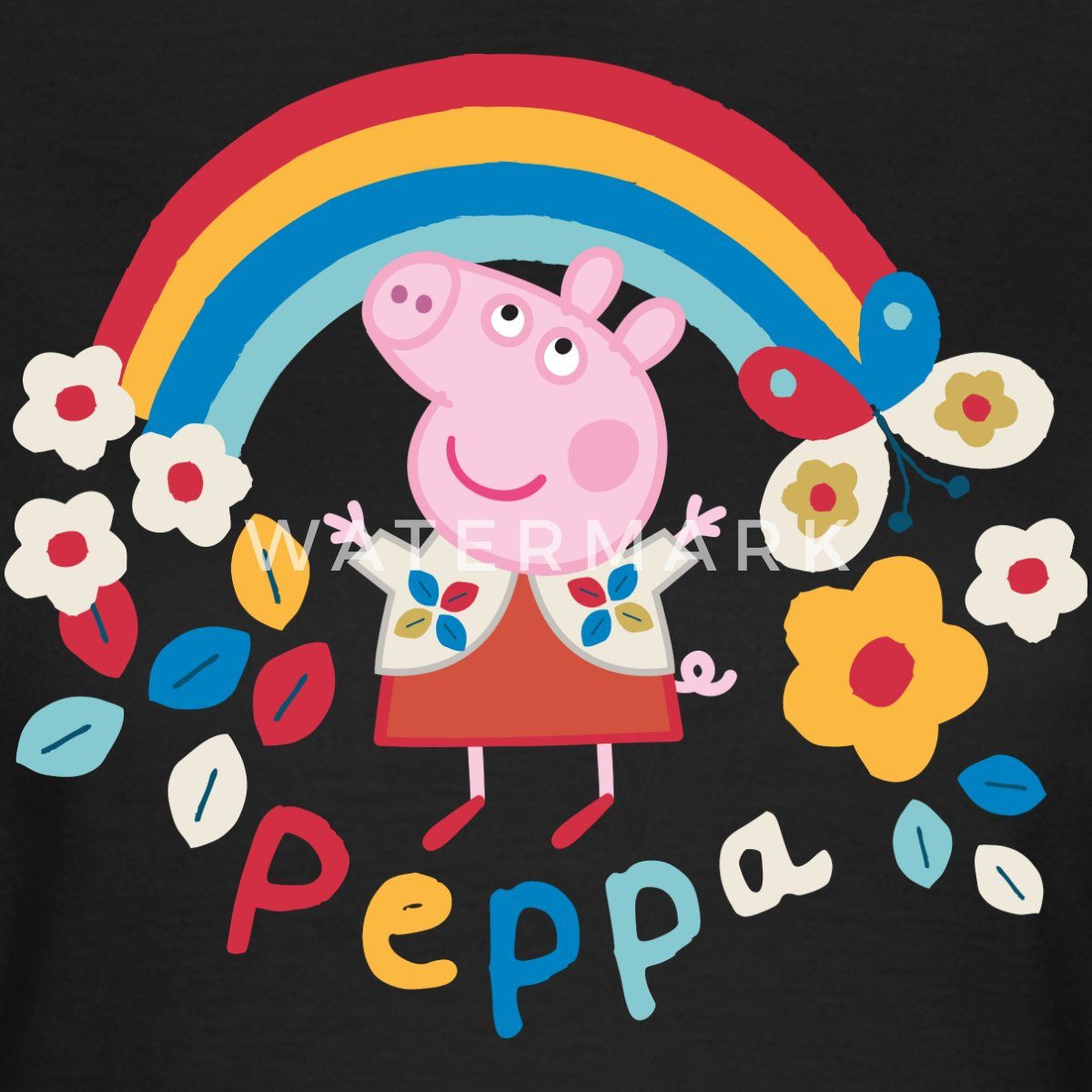 Spreadshirt T-Shirt Peppa Wutz Regenbogen Rainbow günstig online kaufen