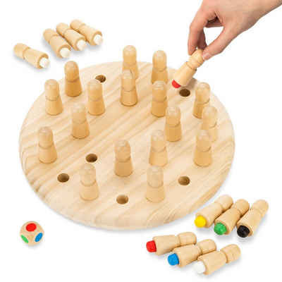 Toyfel Spiel, Magnus, Memory Schach 30 cm Gedächtnisspiel aus Holz