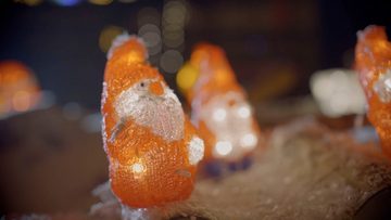 KONSTSMIDE LED Dekofigur LED Acryl Weihnachtsmann, 5er-Set, 40 warm weiße Dioden, LED fest integriert, Warmweiß