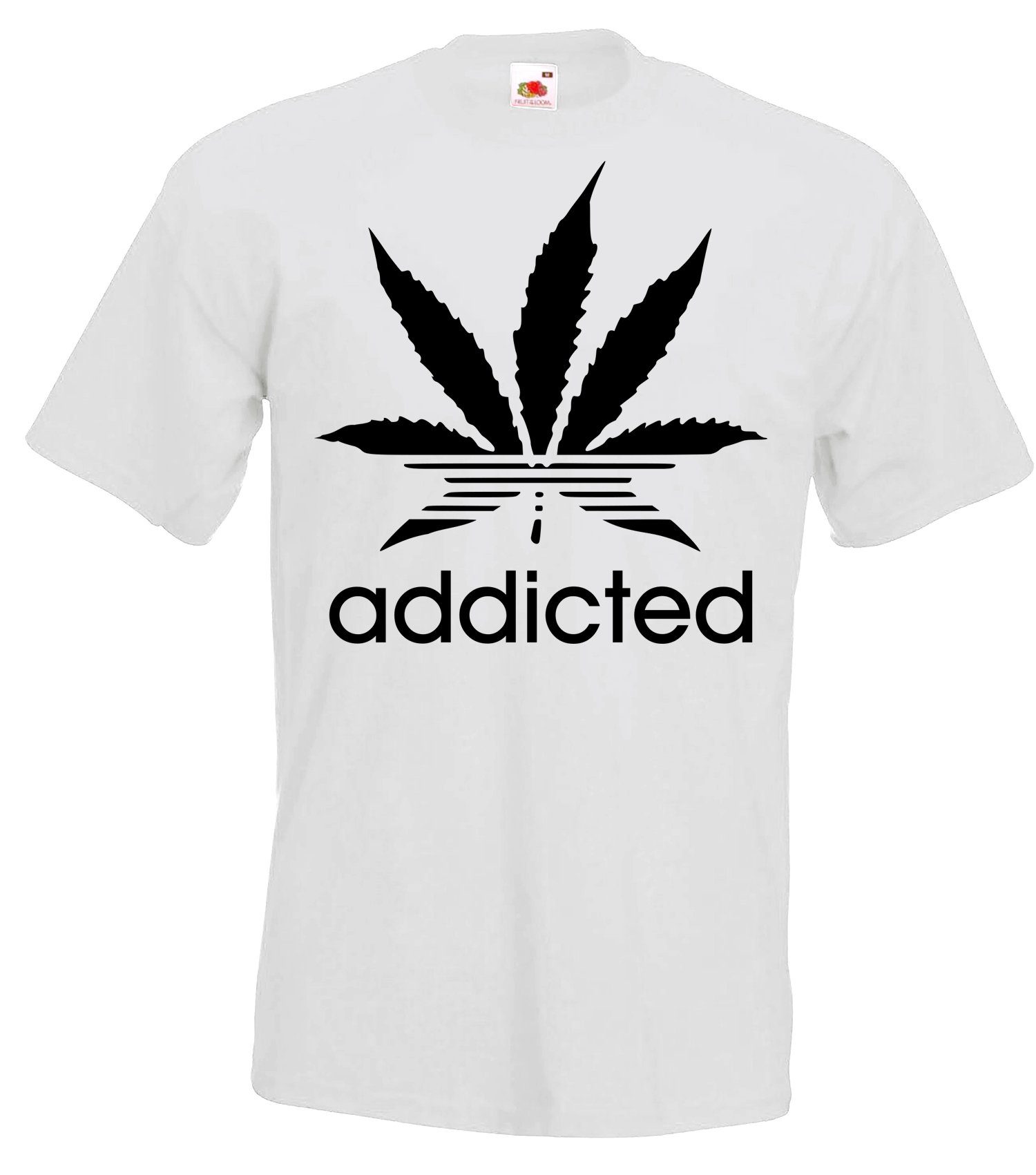 Addicted Motiv T-Shirt Designz Weiss Youth mit trendigem T-Shirt Herren