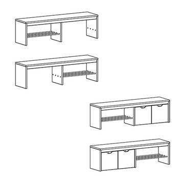 Lomadox Sitzbank CUENCA-137, 158,8 cm breit, Massivholz Buche, 2 Schubkästen, Schuhablage