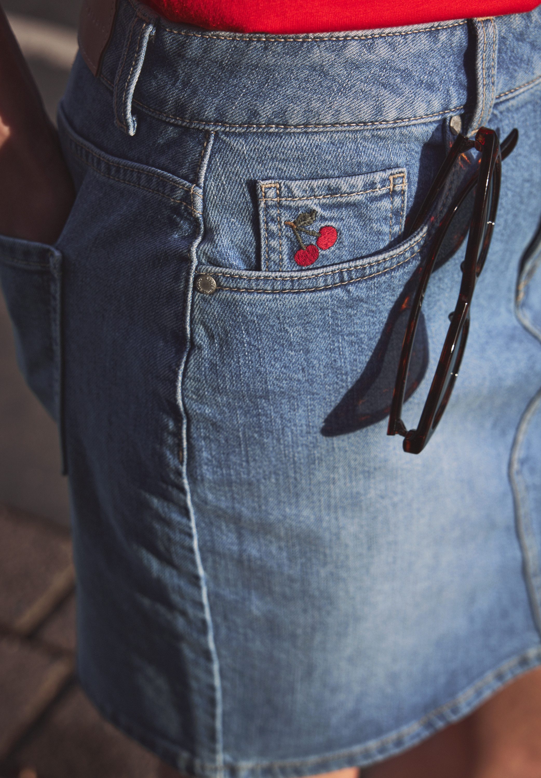 STREET ONE STUDIO Jeansrock aus Baumwolle mit Stretchanteil