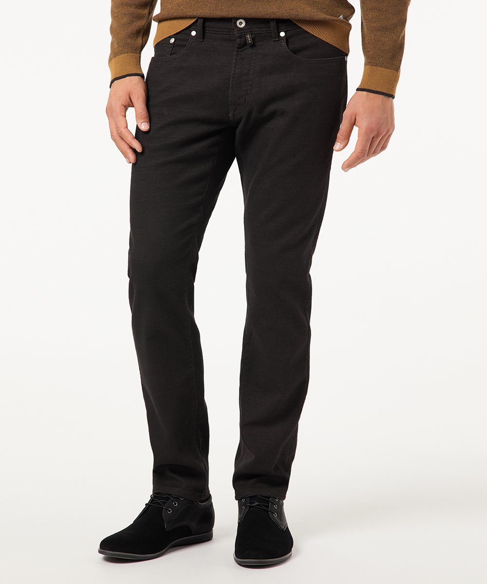 5-Pocket-Jeans PIERRE CARDIN LYON dark brown structured 30917 4791.39 - VOYAGE