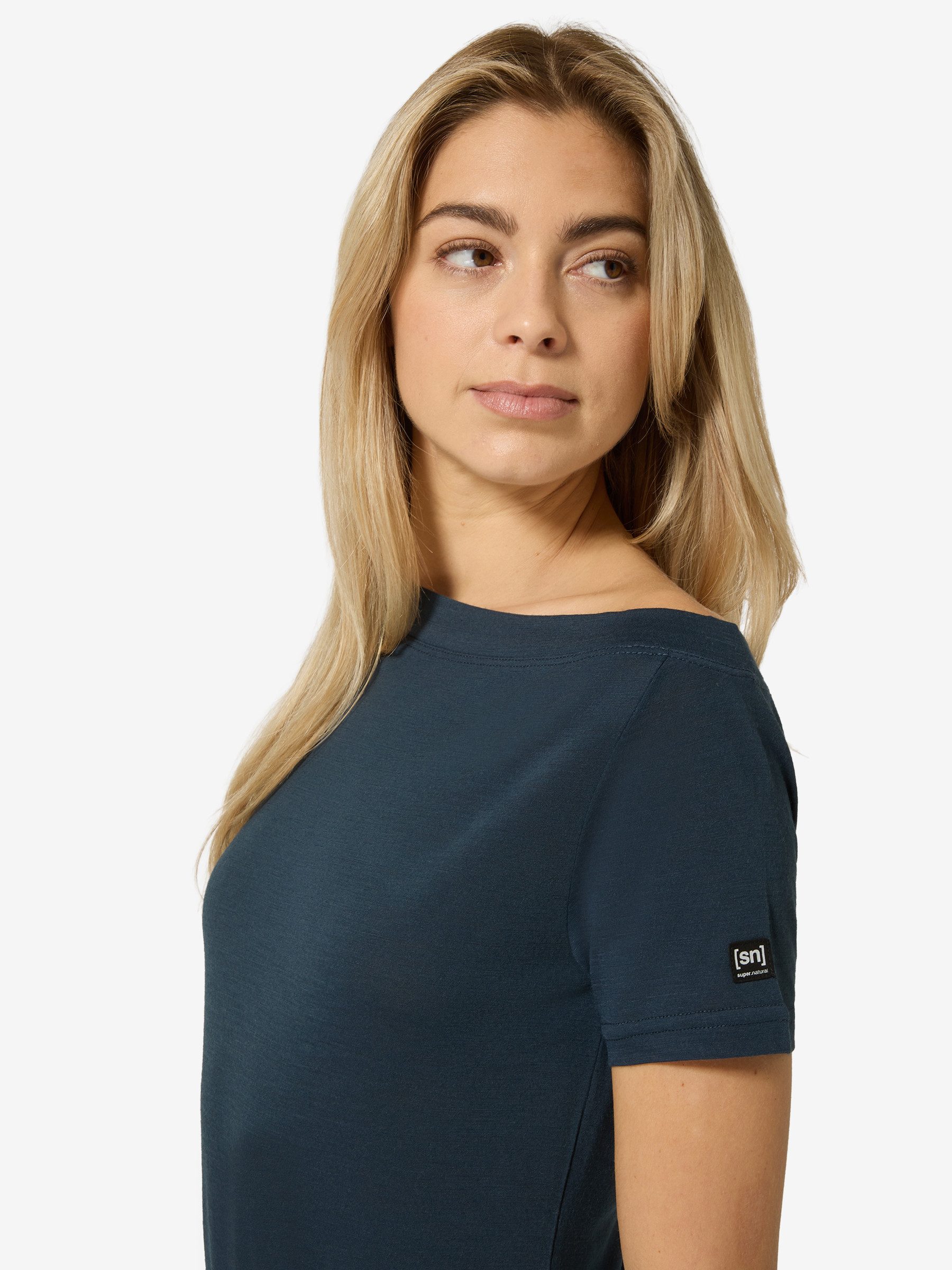 SUPER.NATURAL T-Shirt für Damen,Merino W DROP SHOULDER TEE lässig, atmungsaktiv