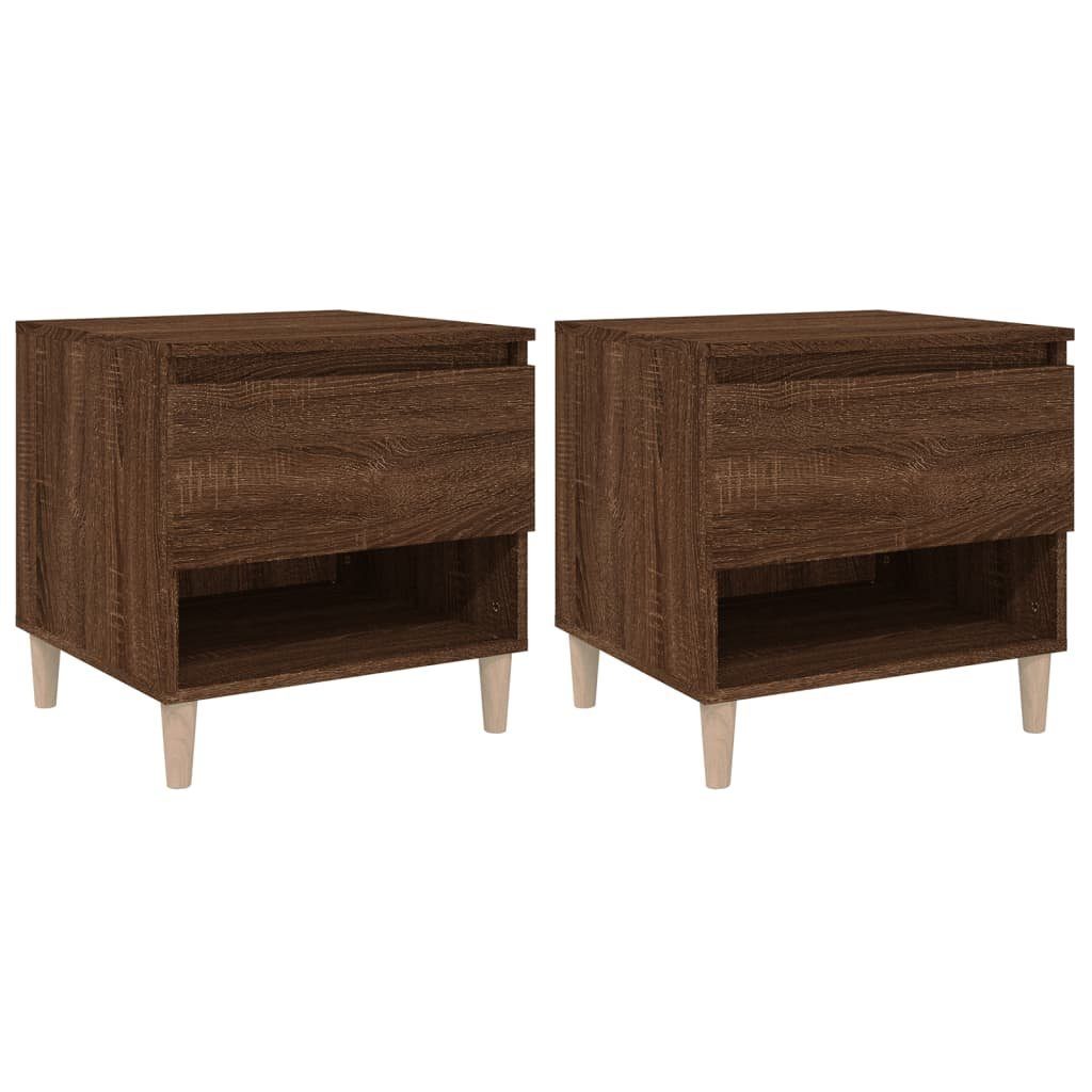 vidaXL Nachttisch Nachttische 2 Stk. Braun Eichen-Optik 50x46x50 cm Holzwerkstoff (2-St)