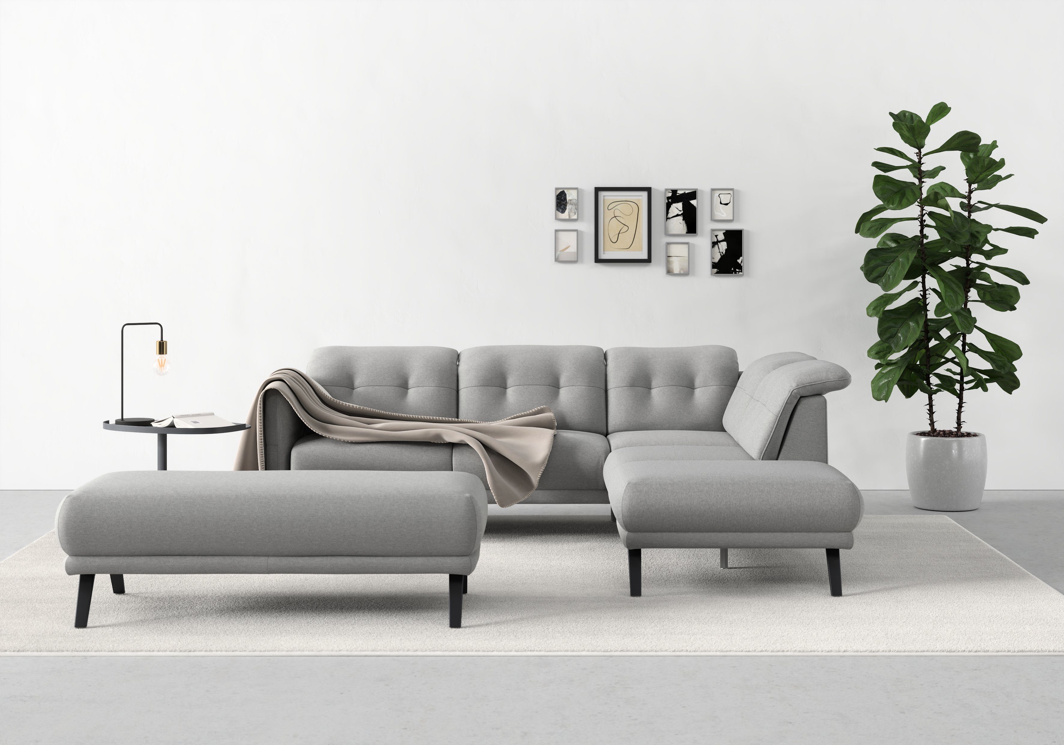 sit&more Ecksofa Scandia, Wahlweise mit Kopfteilverstellung und Armteilfunktion