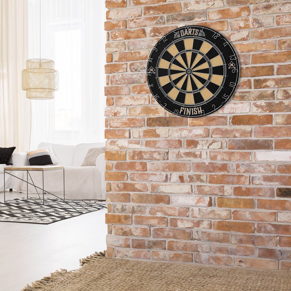 HOME DELUXE Dartscheibe FINISH 45,1 x 45,1 x 4 cm, Dartboard inkl. Dartpfeilen