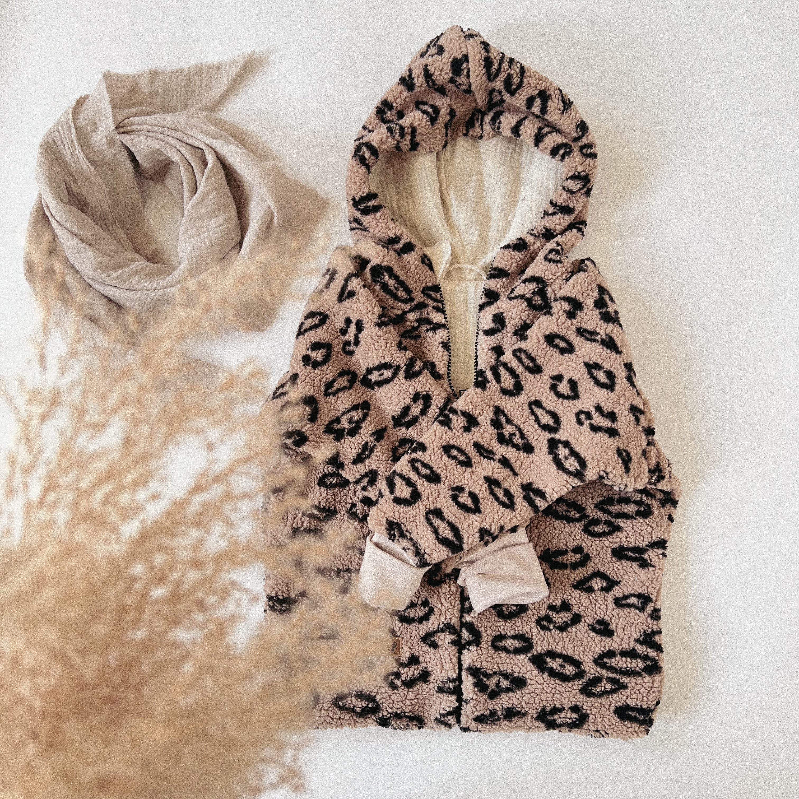 LittleANTunique Allwetterjacke Teddyjacke Leo mit Musselin gefüttert, Mädchenjacke