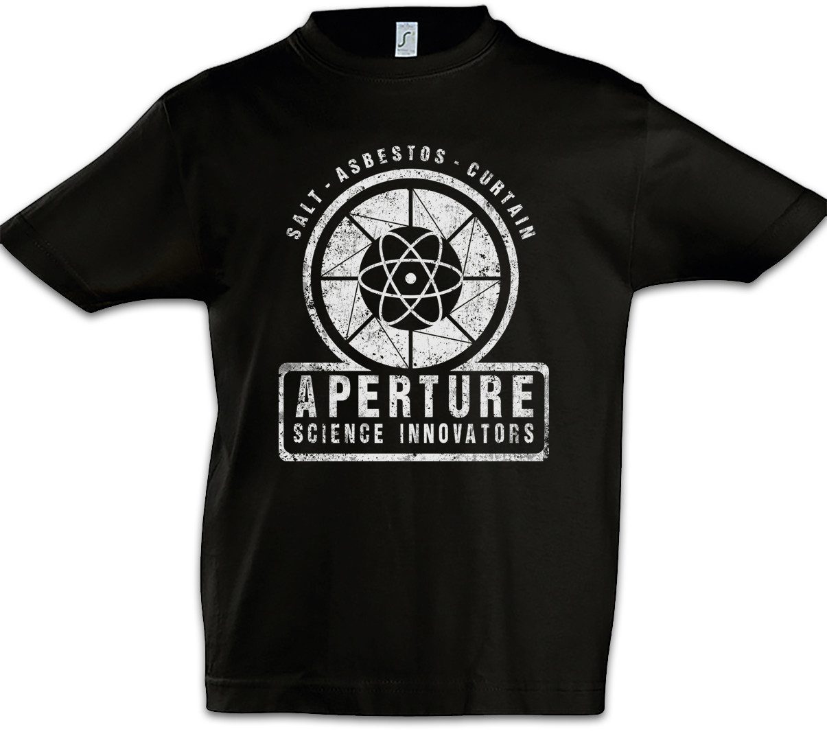 Print-Shirt Vintage Aperture Science Innovators Kinder T-Shirt Gamer Shooter Fun