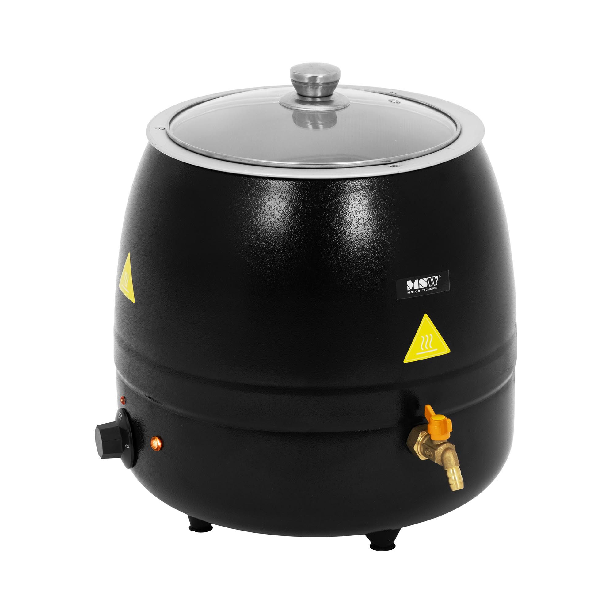 MSW Simmertopf Wachsschmelzer elektrisch für Kerzen 10 l 35 - 85 °C 400 W, Aluminiumlegierung, Glas (gehärtet), Stahl (pulverbeschichtet)