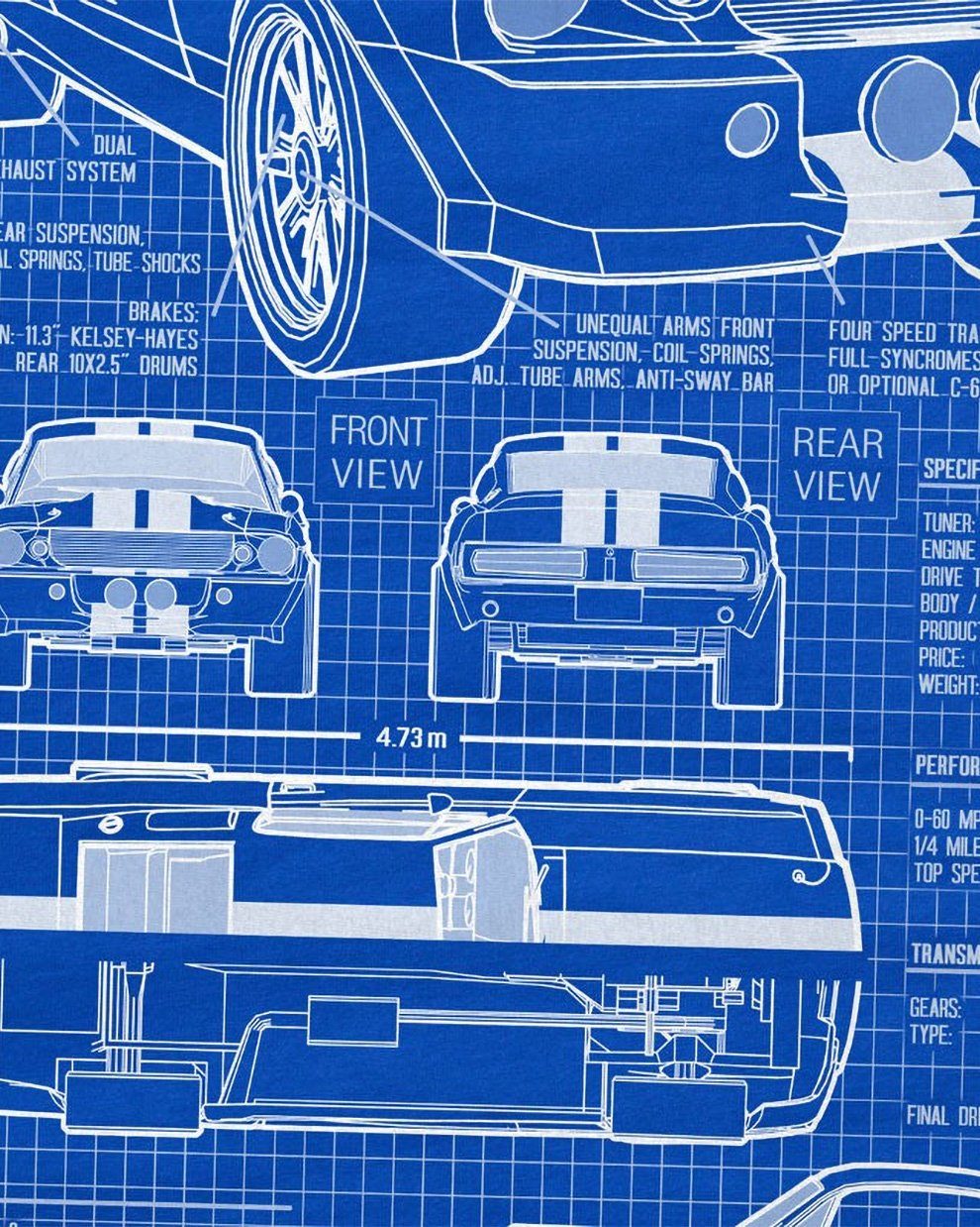 style3 T-Shirt GT500 Eleanor mustang muscle car bullit shelby pony ford mc günstig online kaufen