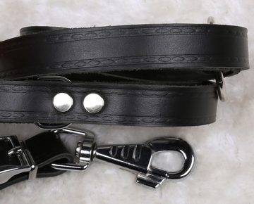 Sarcia.eu Hundeleine Schwarze faltbare Hundeleine aus Leder 2.0/200 cm