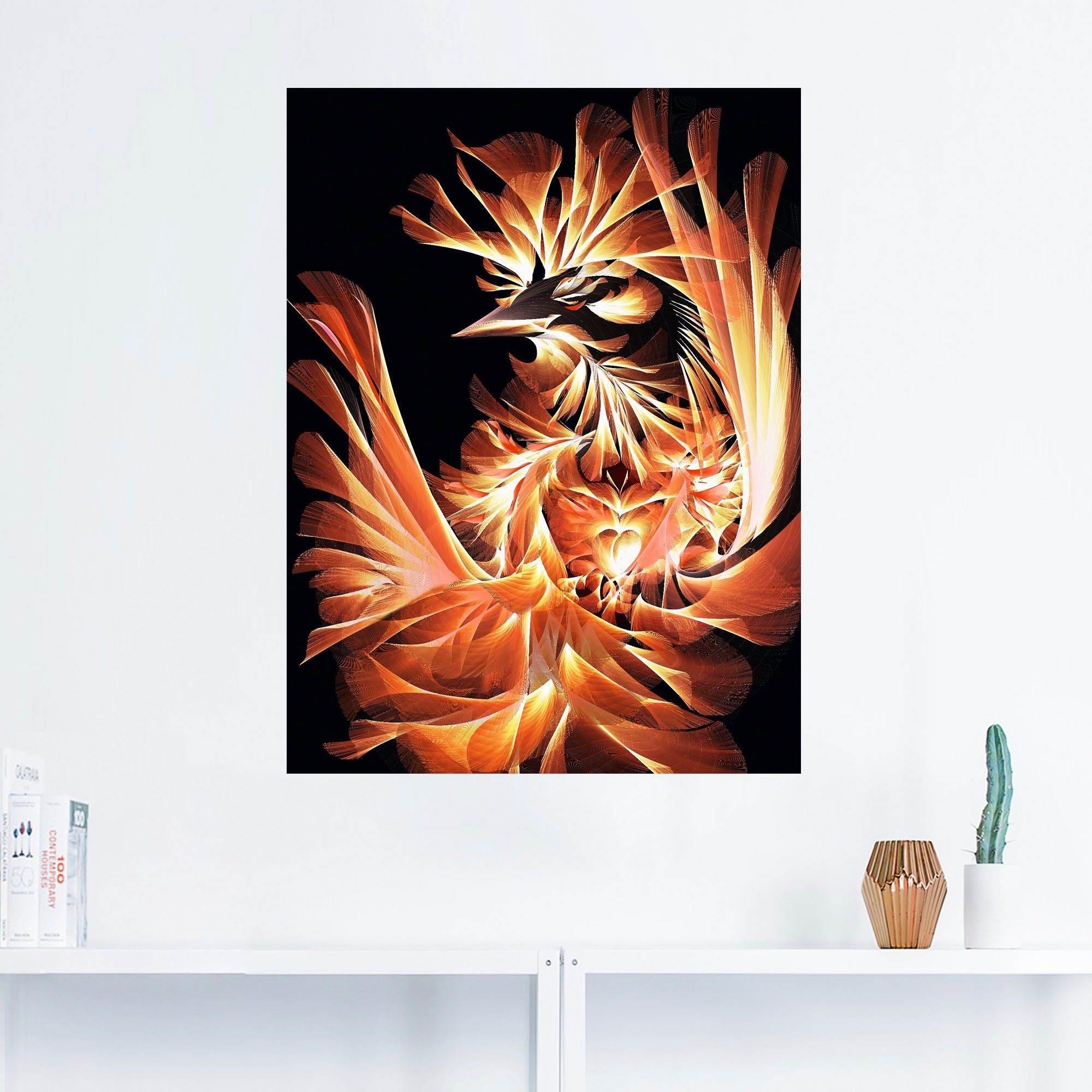 Artland Wandbild »Geburt des Feuervogels«, Animal Fantasy (1 Stück), in vielen Größen & Produktarten - Alubild / Outdoorbild für den Außenbereich, Leinwandbild, Poster, Wandaufkleber / Wandtattoo auch für Badezimmer geeignet-HomeTrends