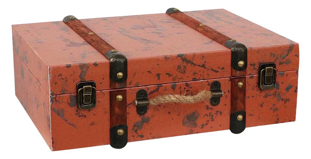Aubaho Dekofigur Nostalgie Holz Vintag Holzkoffer Antik-Stil Oldtimer Koffer Kiste 38cm