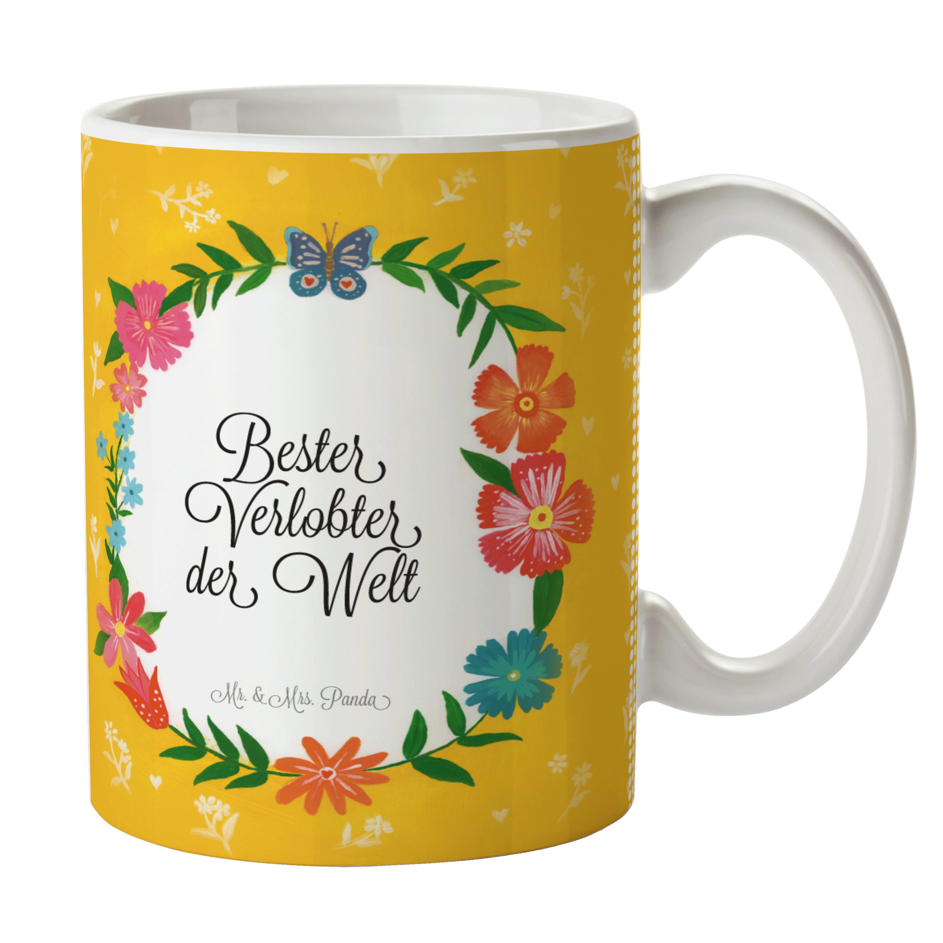 Mr. & Mrs. Panda Tasse Verlobter - Geschenk, Hochzeit, Tasse, Verloben, Becher, Keramiktasse, Keramik