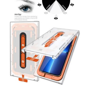 Protectorking Schutzfolie 3x Blickschutz MagicBox 9H Panzerhartglas für iPhone 15 Pro Max 3D, (3-Stück), echtes Tempered 9H Panzerhartglas schutzglas 3D-KLAR Screen Protector