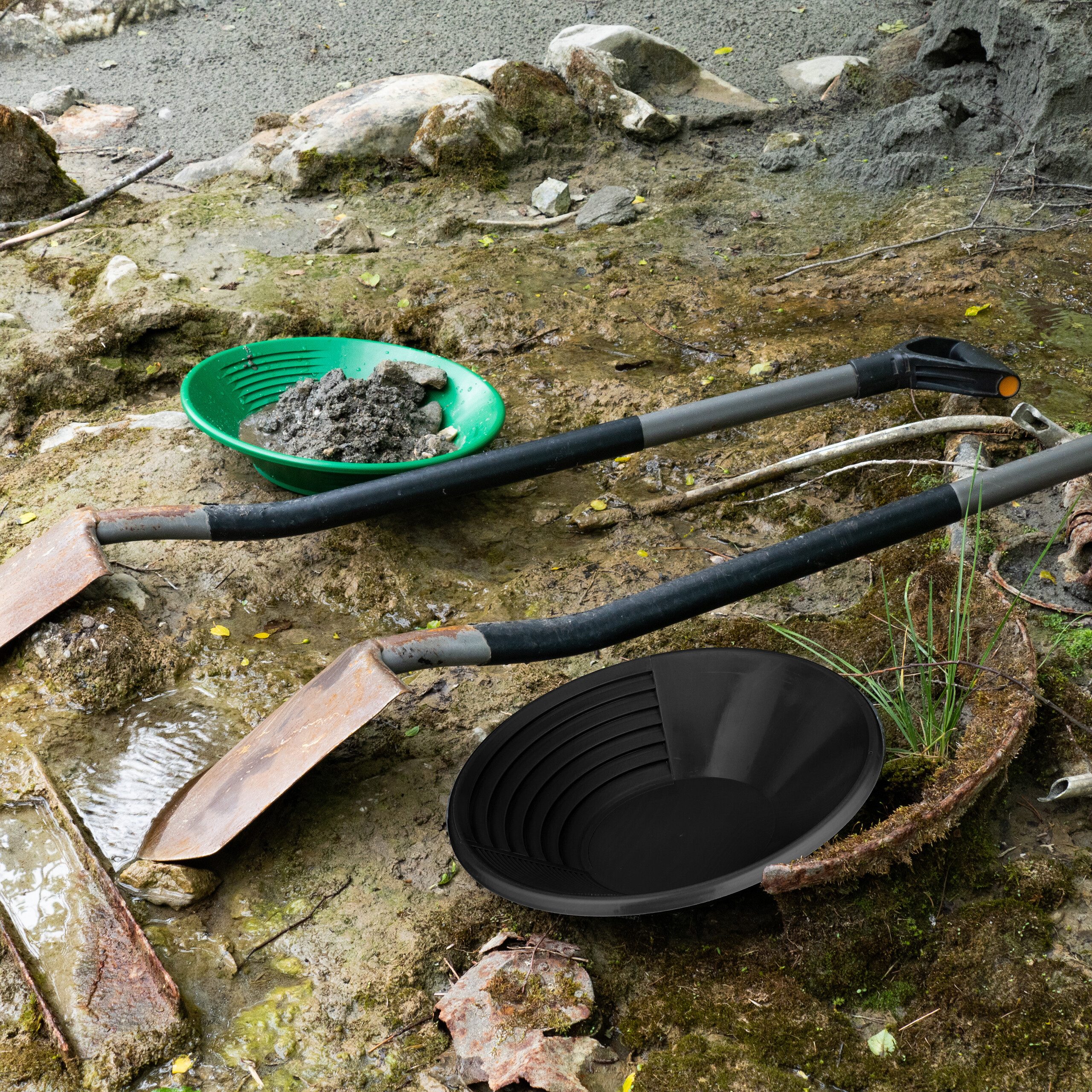 relaxdays Waschbecken Schwarze Goldwaschpfanne 2er Set (2er Set) günstig online kaufen