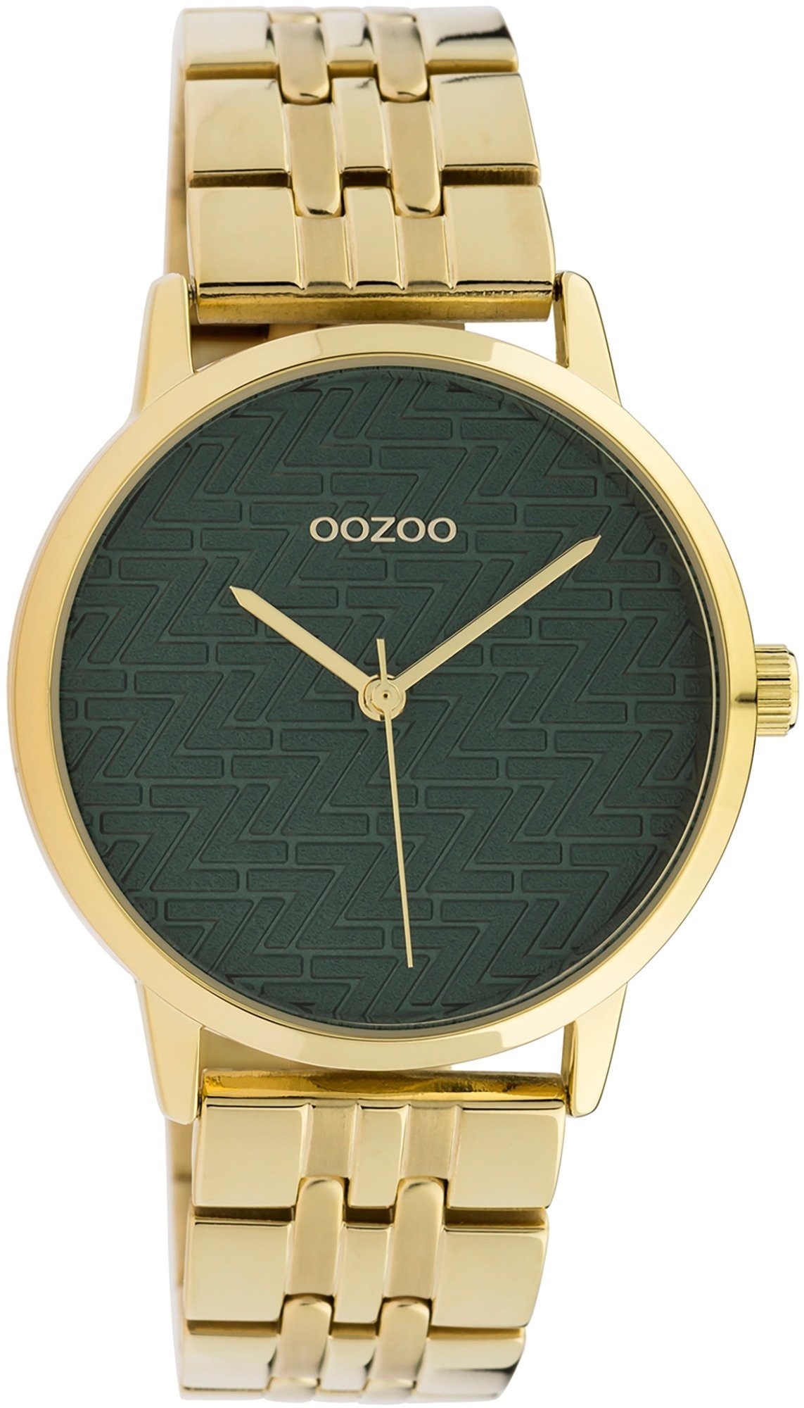 OOZOO Quarzuhr Oozoo Damen Armbanduhr gold Analog C10558, Damenuhr rund, mittel (ca. 36mm) Edelstahlarmband, Fashion-Style