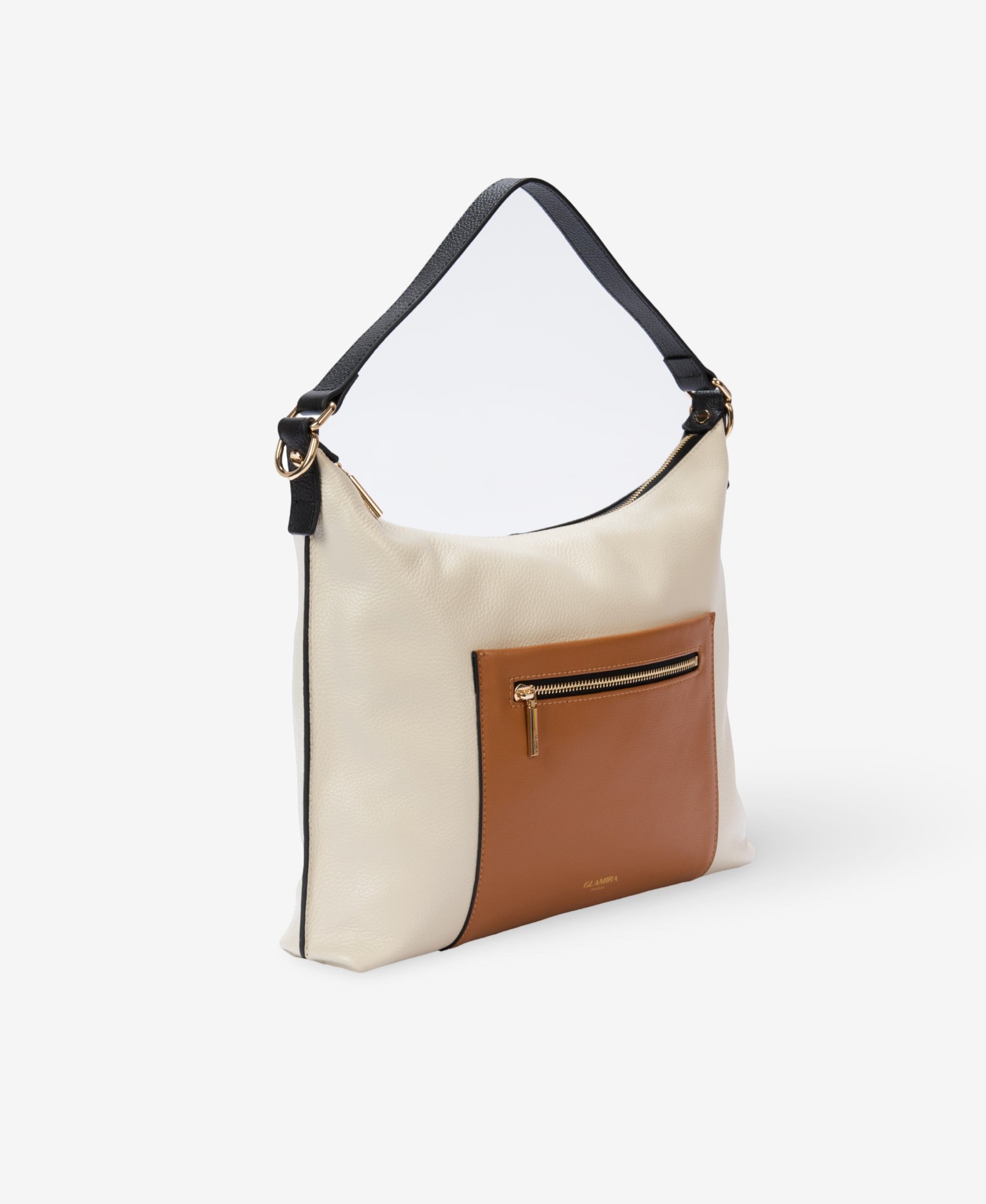 GLAMIRA Umhängetasche GoAnywhere Weiße Umhängetasche (1-tlg), echt Leder, mit geräumigem Hauptfach