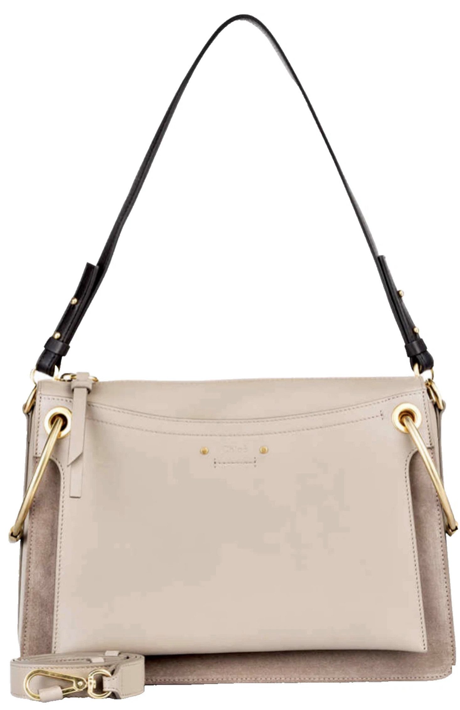 Chloé Schultertasche Roy Medium Crossbody TascheUmhängetasche Schultertasche Motty Grey, Zwei Trageoptionen, Zwei abnehmbare Schulterriemen