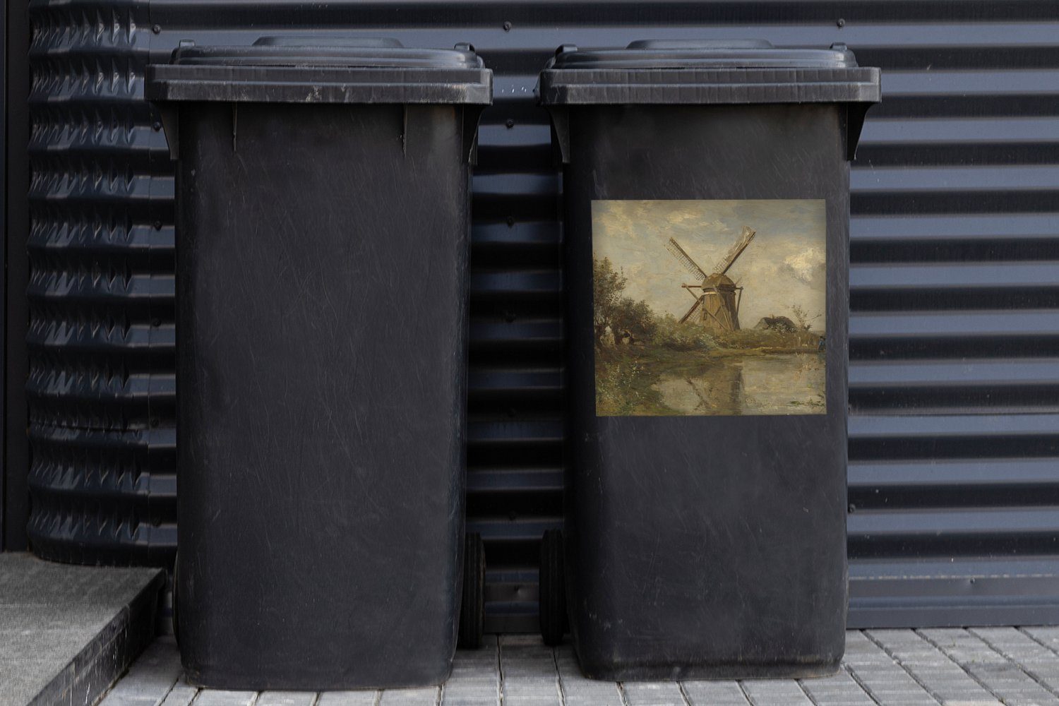 MuchoWow Wandsticker Mühle an Gabriel einem Gemälde Mülltonne, (1 Joseph Container, Sticker, Mülleimer-aufkleber, Paul Abfalbehälter - St), Teich Constantin von