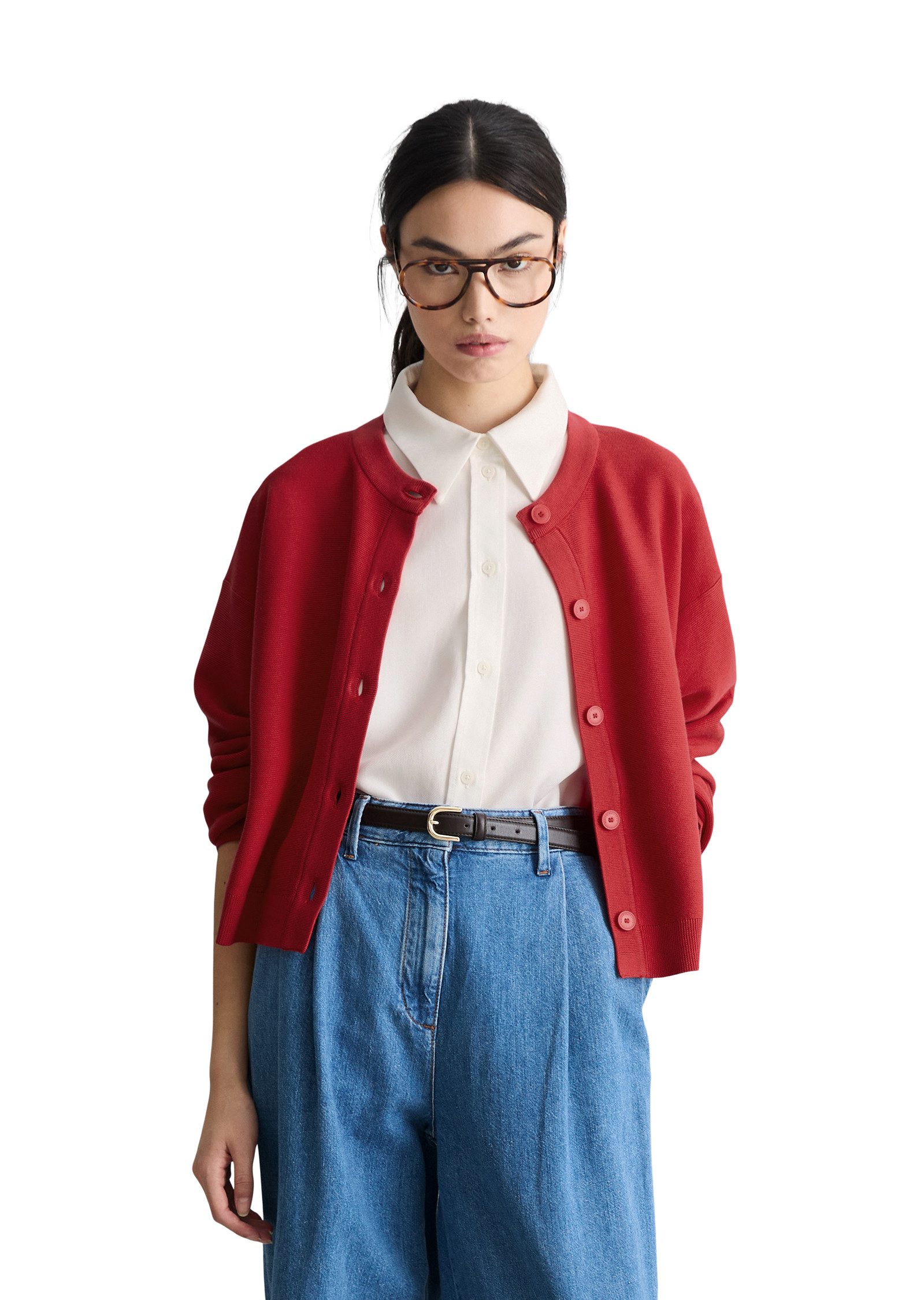 Marc O'Polo DENIM Cardigan relaxed fit aus kompaktem Baumwollgarn