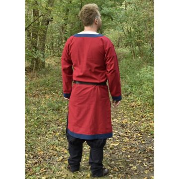 Battle Merchant Wikinger-Kostüm Mittelalterliche Tunika Vallentin, rot/blau L
