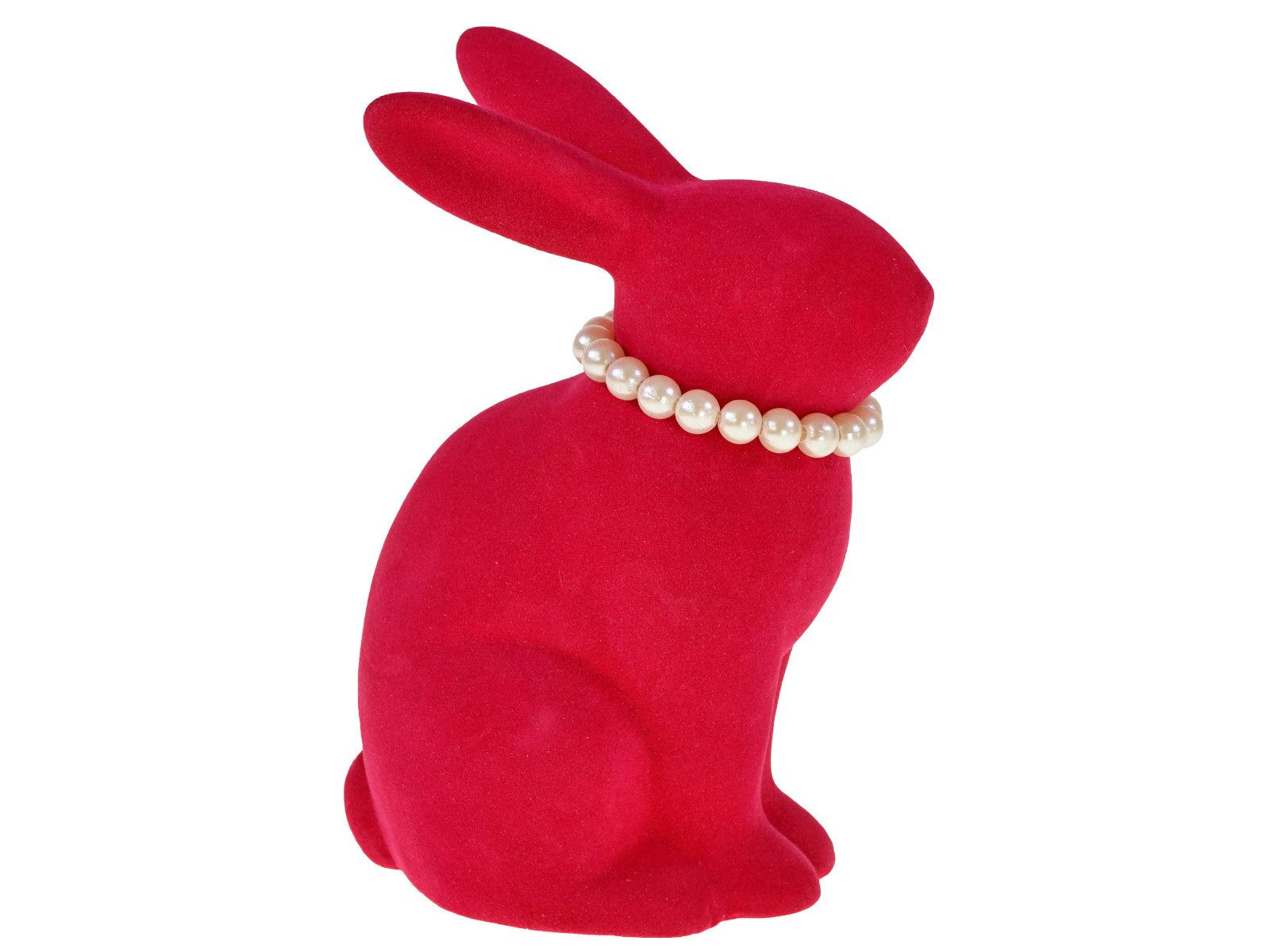 Werner Voß Dekofigur Hase mit Perlenkette pink 11,5x8x16cm