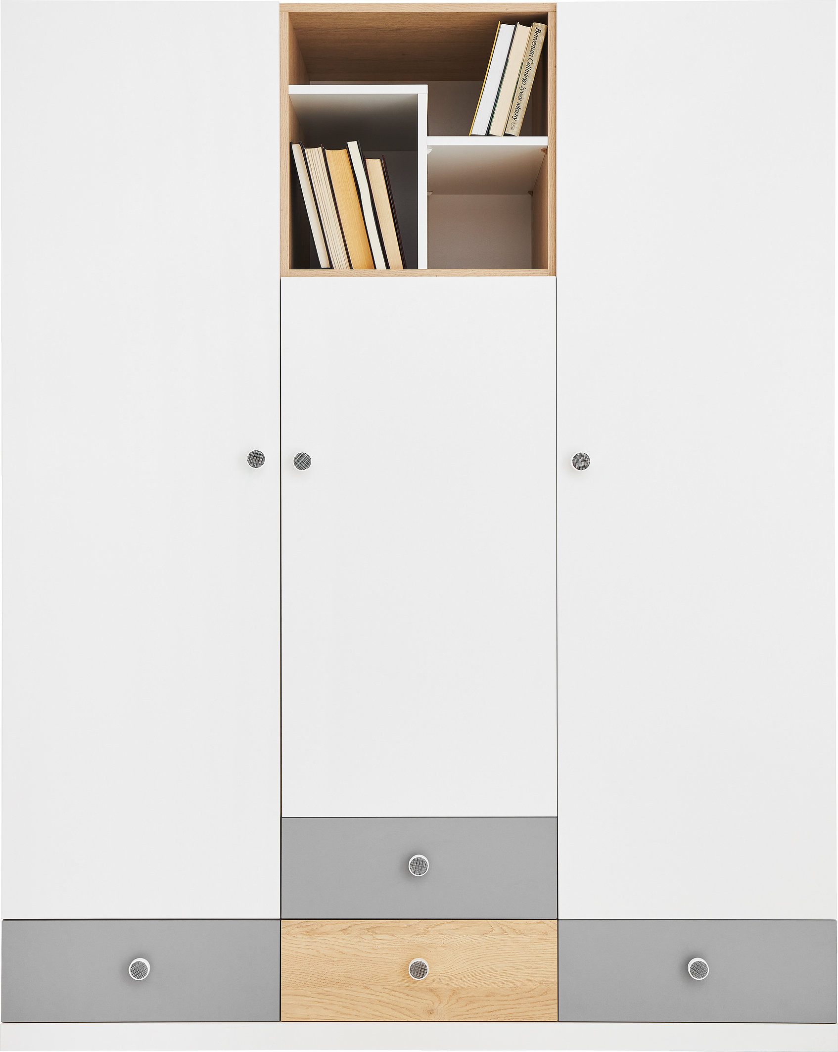 möbel-direkt.de Jugendzimmer-Set Pico in Eiche, Weiß und Grau, (Komplett Set, 1-tlg., in verschiedenen Varianten oder als Einzelmöbel erhältlich), ABS-Kanten