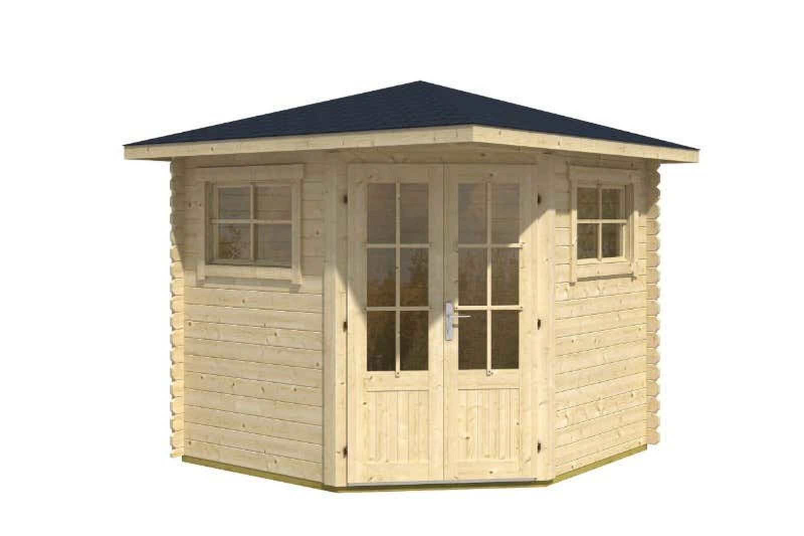 Alpholz Gerätehaus Holz 5-Eck Sunny-B, BxT: 250x250 cm, in Naturbelassen mit 28mm Wandstärke