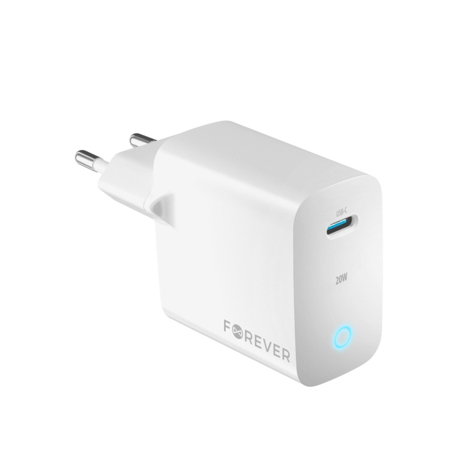 Wandladegerät mit USB-C Anschluss Schnellladegerät in Weiß 30W PD, QC Smartphone-Ladegerät