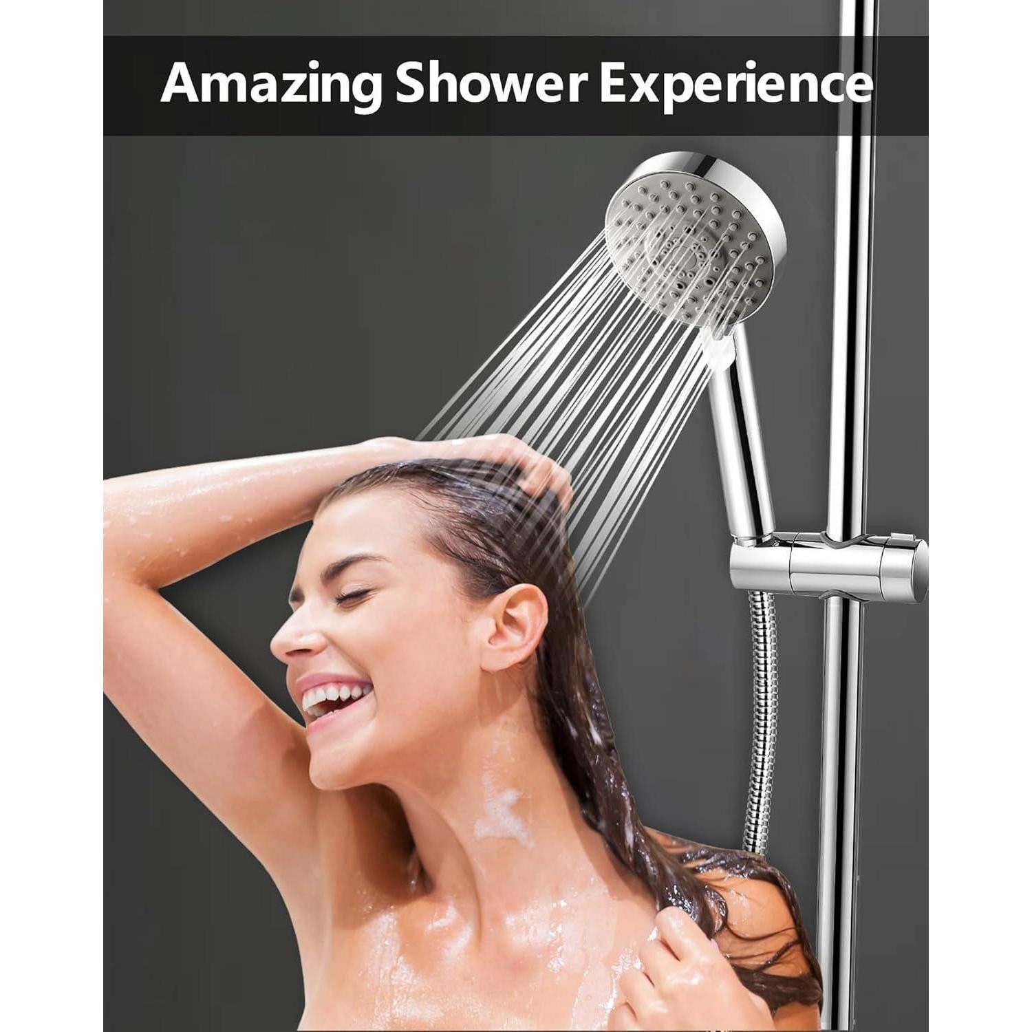 LuxusKollektion Handbrause Duschkopf Wassersparend mit Schlauch 2M 5 Strahl günstig online kaufen