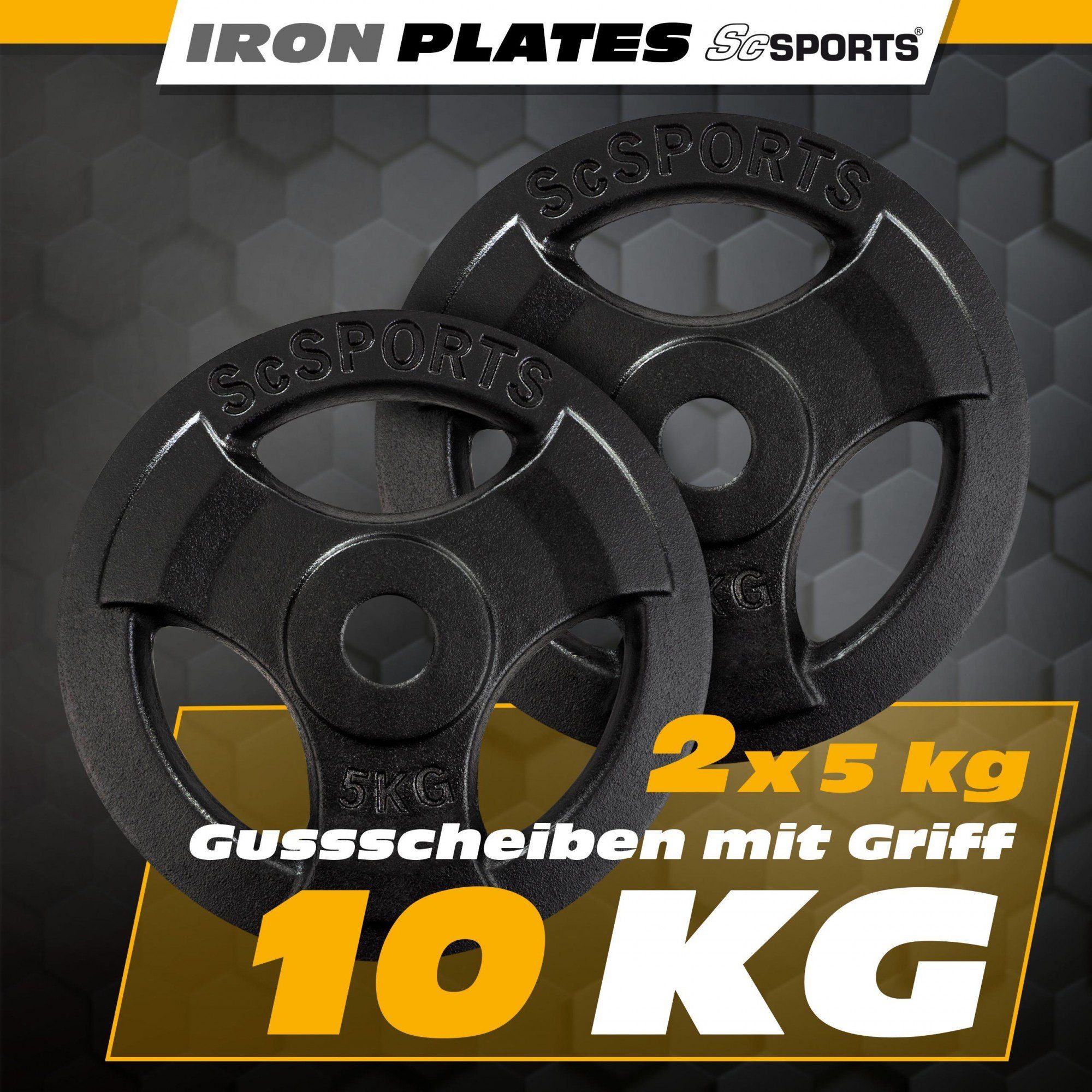10/20kg Gewichte Guss Hantel Hantelscheiben ScSPORTS® 30mm Set Gewichtsscheiben