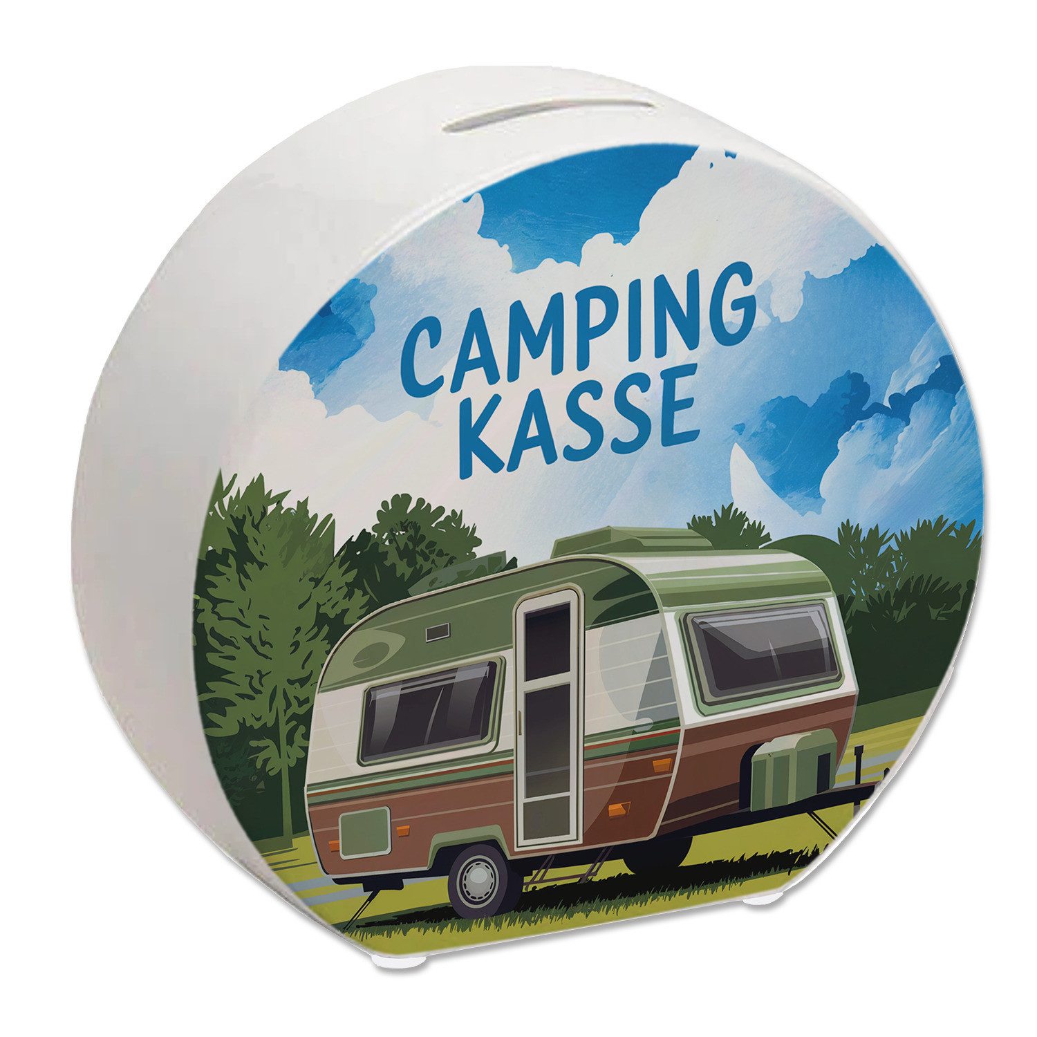 speecheese Spardose Wohnwagen auf Feld - Camping Kasse Spardose günstig online kaufen