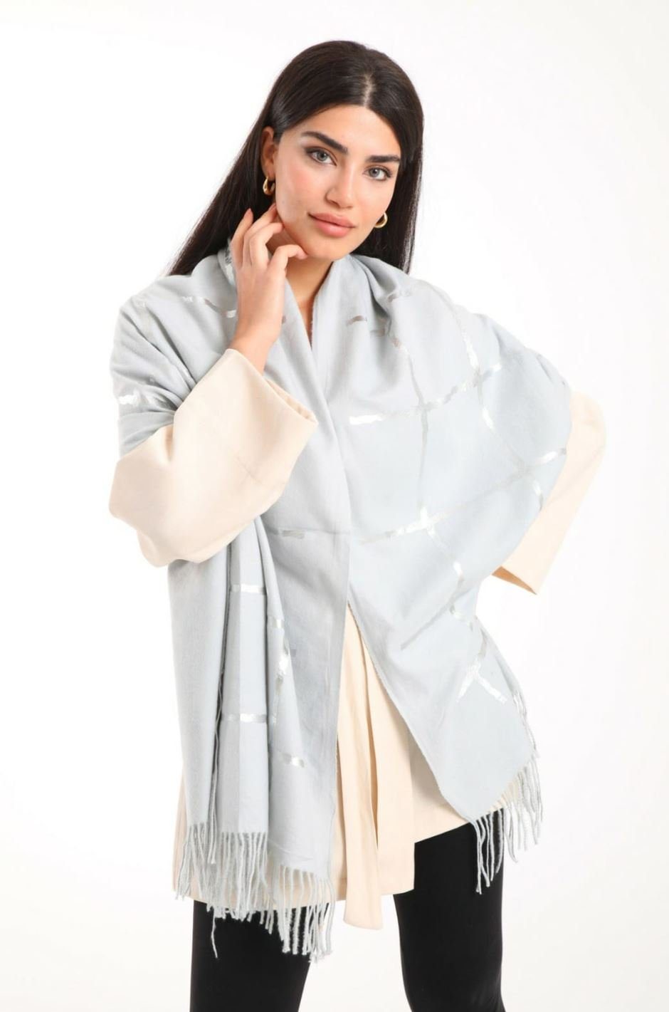 herémood Wollschal Damen Schal, kuschelweich Modeschal Fransen Winterschal Feinstrick