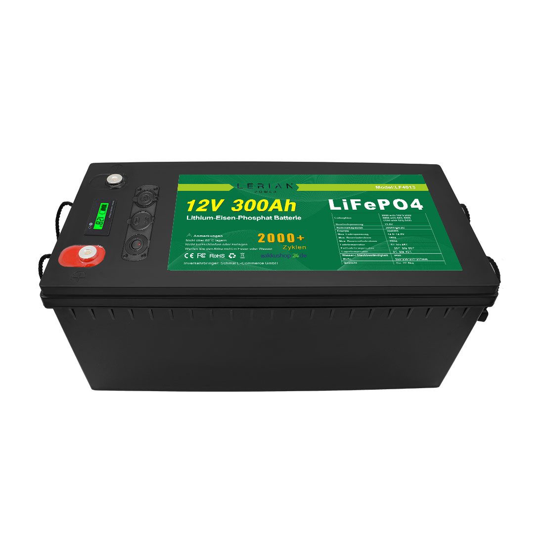 LERIAN POWER LiFePO4 Akku 12V 300Ah 200A LFP Batterie für Camping Boot Solar Akku