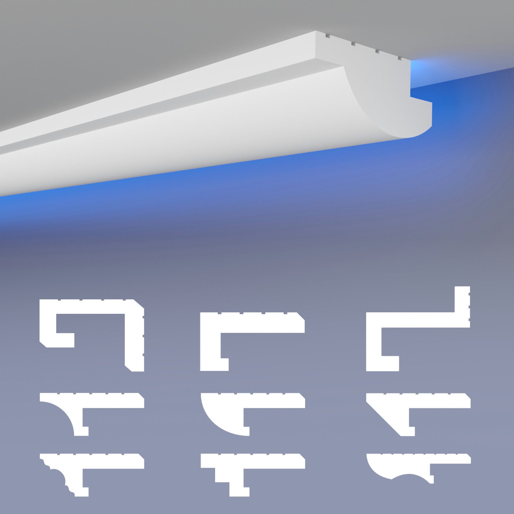 HEXIMO Eckprofil HLED 28 (LED-Schattenfugenprofil Stuckleisten, günstig online kaufen