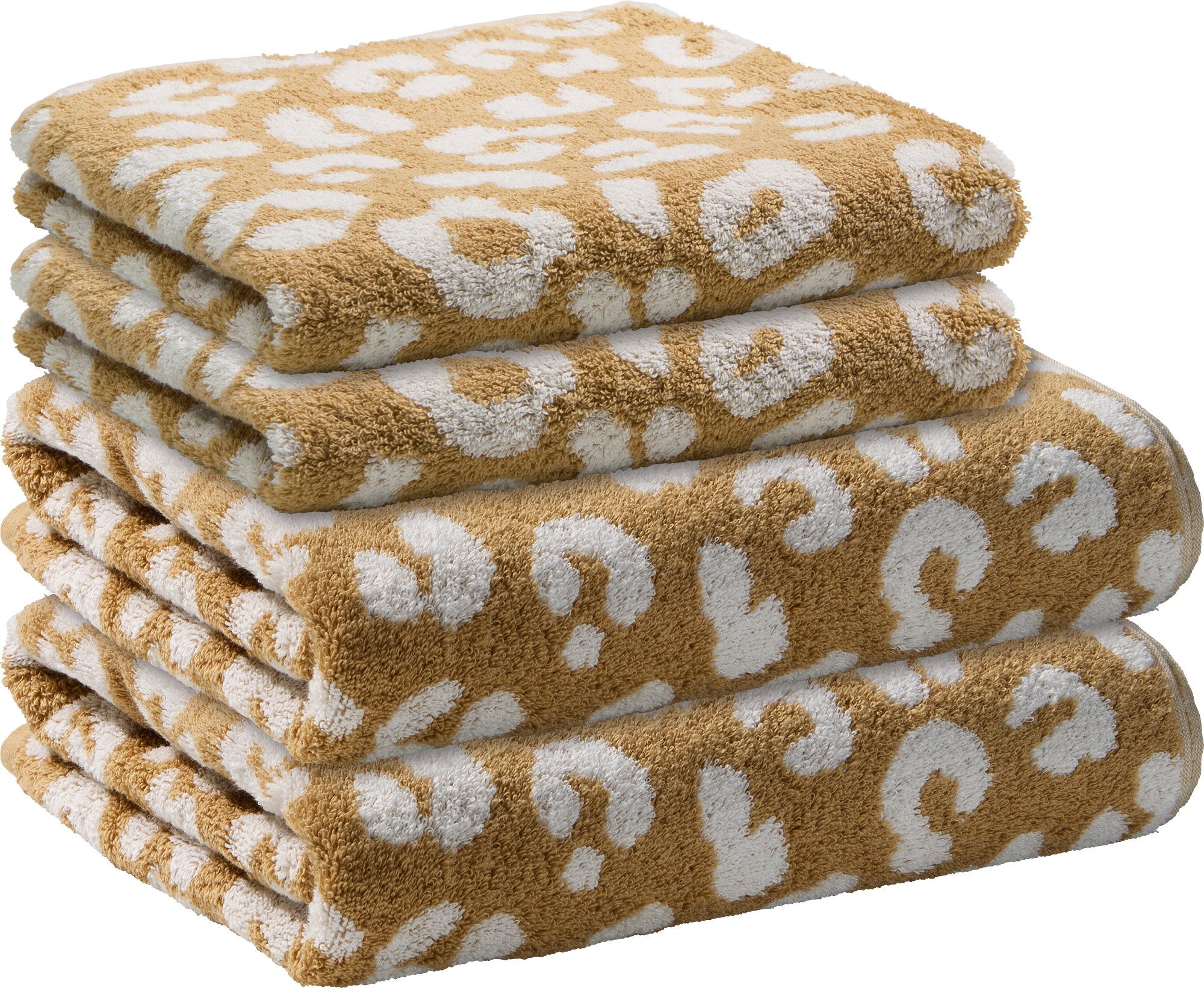 Erwin Müller Handtuch Frottier-Set "Leo" 4-teilig, Frottier/Jacquard, Walk-Frottier Ornamente/gemustert: Leo