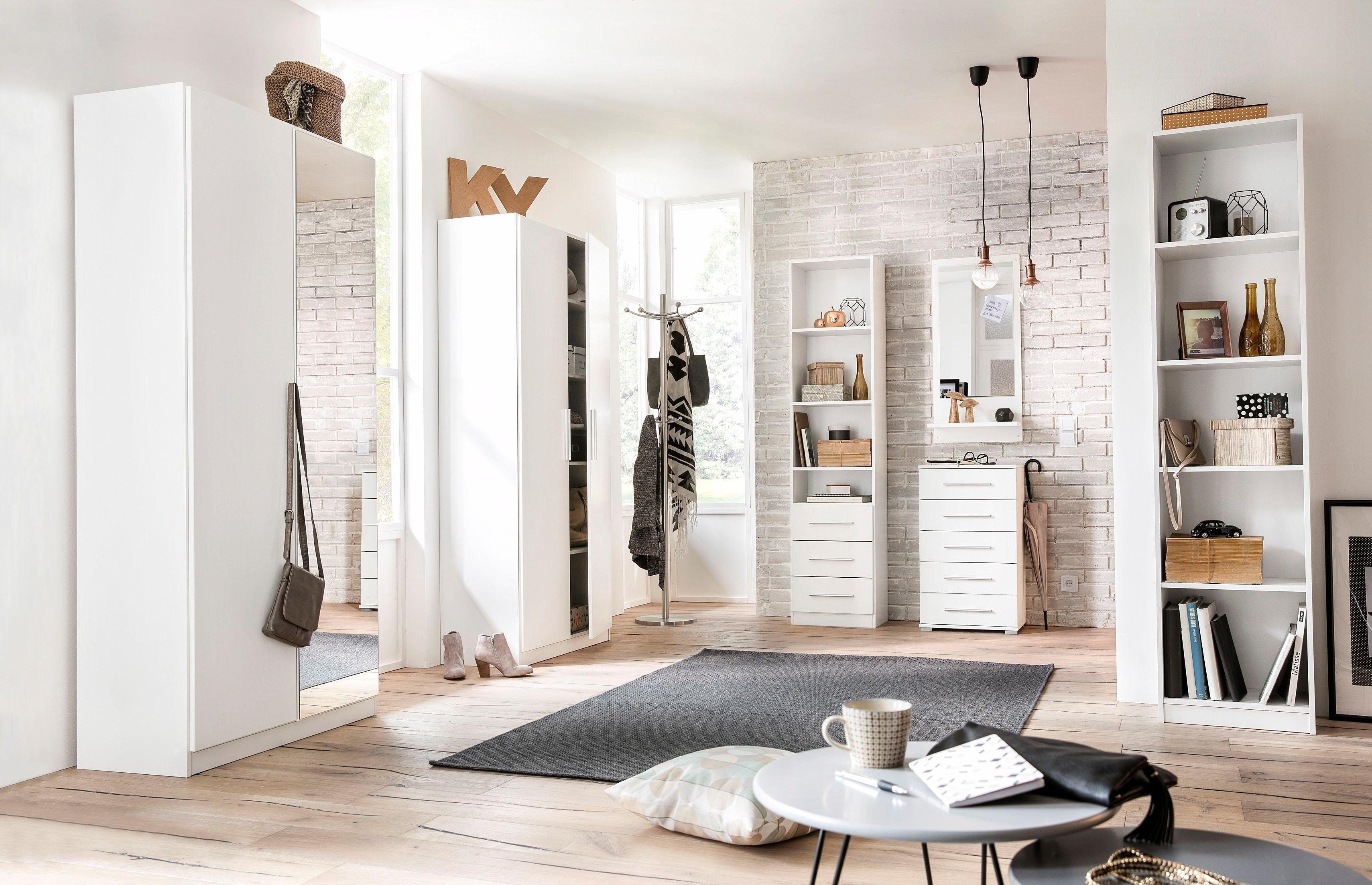 rauch Garderobenschrank Garderobe Drehtürenschrank Kleiderschrank Schrank Schuhschrank MINOSA Breite 91 cm, ausziehbare Kleiderstange 6 Schuhablagen MADE IN GERMANY
