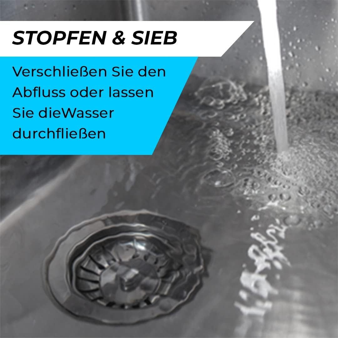 FELIXLEO Küchensieb Verstellbarer Waschbeckenstöpsel Sieb 82mm Edelstahl, (1-St) – Bild 4 von 5