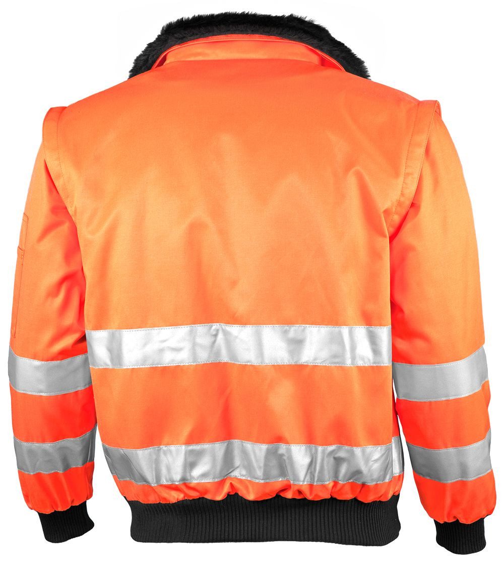 Qualitex Workwear Pilotenjacke signalfarbe 4-in-1 Arbeitsjacke günstig online kaufen