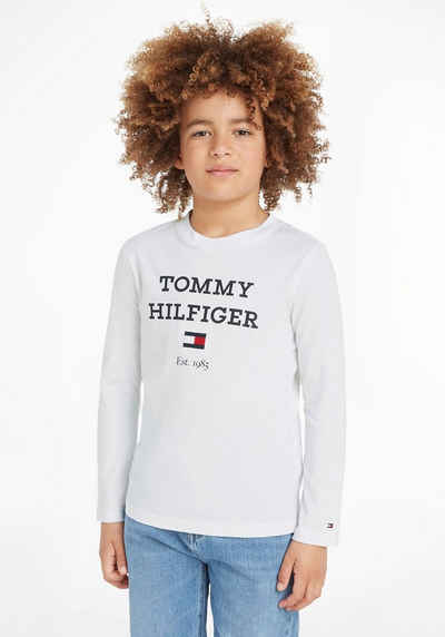Tommy Hilfiger Langarmshirt TH LOGO TEE L/S mit großem Logo auf der Brust